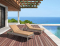 Handweberei UV-resistente PE Rattan Outdoor Lounge