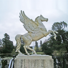 Best selling life size silver flying horse sculpture large outdoor statue