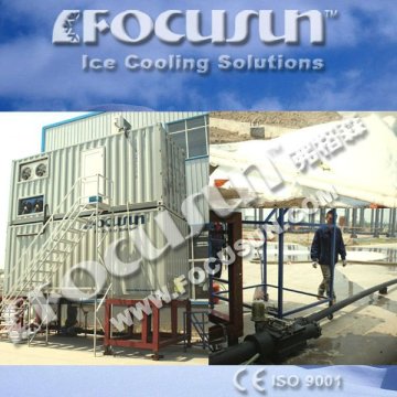 Containerized flake ice snow maker