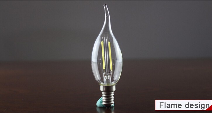 Glass Candle Led Filament Bulb Home Lighting Ampoule Led E14 Candle Energy Saving Lamp Light Bombilla Led E14 COB 220v 2W 4W 6w