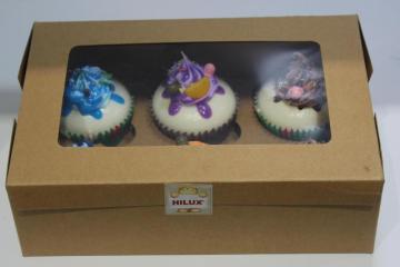 Brown kraft paper box with sticker