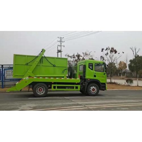 Swept-body refuse collector swing arm garbage truck