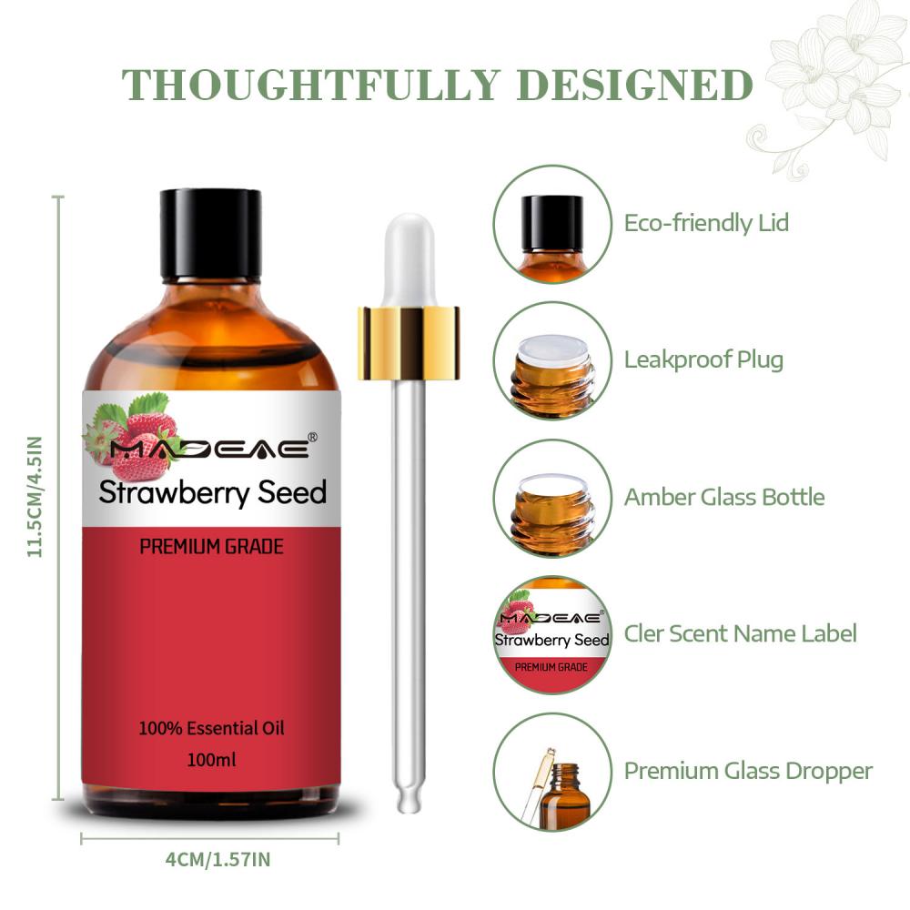 Huile essentielle de fraise 100% d&#39;huile de fraise biologique pure pour les soins de la peau de massage du diffuseur d&#39;arôme