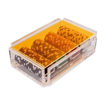 Acrylic Poker Chip Holder with Lid Multicolor