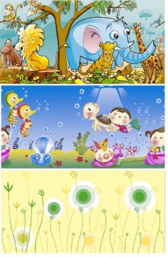 26cm width animal design kids wallpaper borders