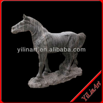 Hand Carved Black Marble Horse Statue YL-D054