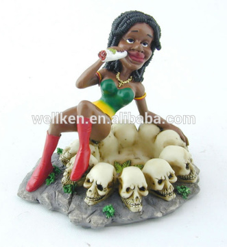 polyresin Jamaica girl figurine ashtray
