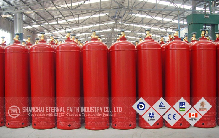 Africa 45kg filling co2 gas 68L high pressure steel carbon dioxide CO2 gas cylinder fire extinguisher