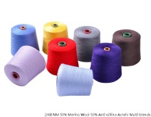 2/48 Nm 50% Merino Wool 50% Anti-Pilling Acrylic Multi-Blends Yarn