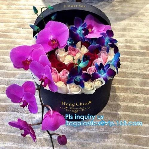 Luxury flower packaging popcorn style paper flower box, carton flower boxes with ribbon,  cardboard paper gift roses packaging