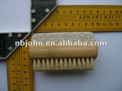 Wooden foot bristle brush with pumice