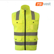 With Pocket Dark Green Visibility Safety Cheap Reflective Vests