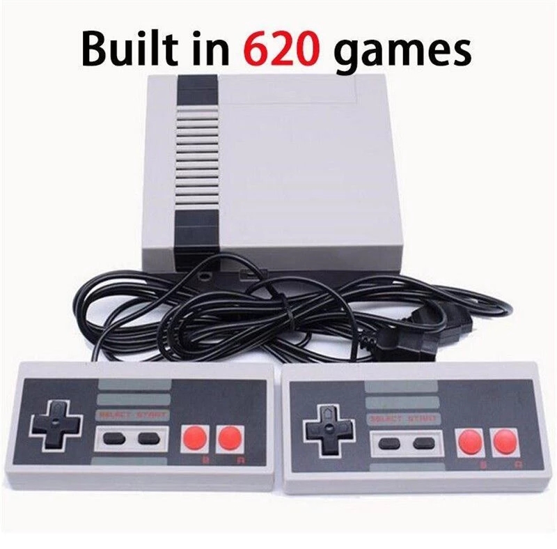 RETRO CLASSIC TV GAME CONSOLE 8-BIT BUILT-IN 620 PRELOADED CHILDHOOD GAMES WITH 2 CONTROLLERS