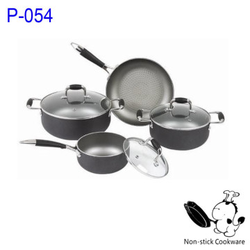 China pressed 7pcs induction aluminium ceramic coating nonstick titanium cookware
