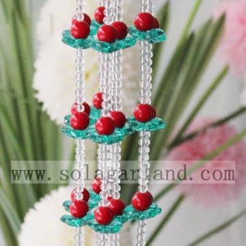 Crystal Red Blue Color Acrylic Beads Curtain For Decor