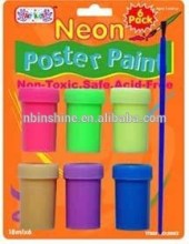Non-toxic neon poster paint with brush