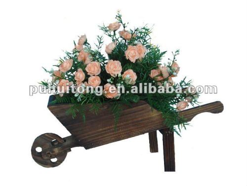 garden decorate wheel cart flower pot