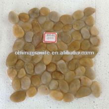 yellow pebble floor tile