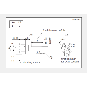 Drehpotentiometer der Serie Rk09d