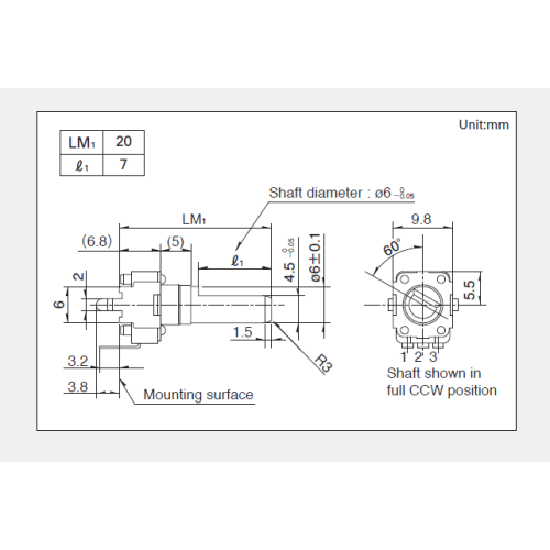 Rk09d serie Draaipotentiometer