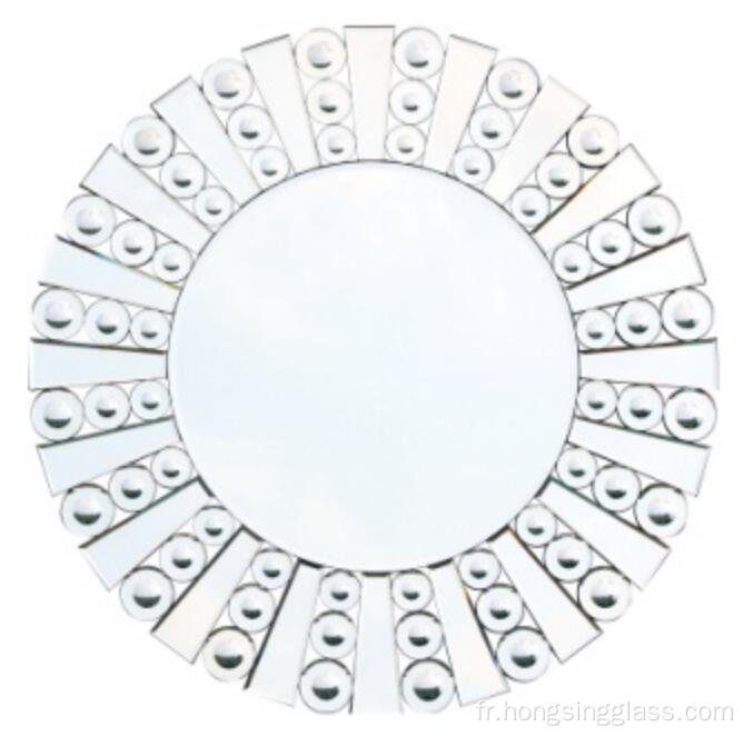 Miroir suspendu de forme ronde pour chambre