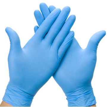 Guanti di nitrile blu senza polvere medica usa e getta