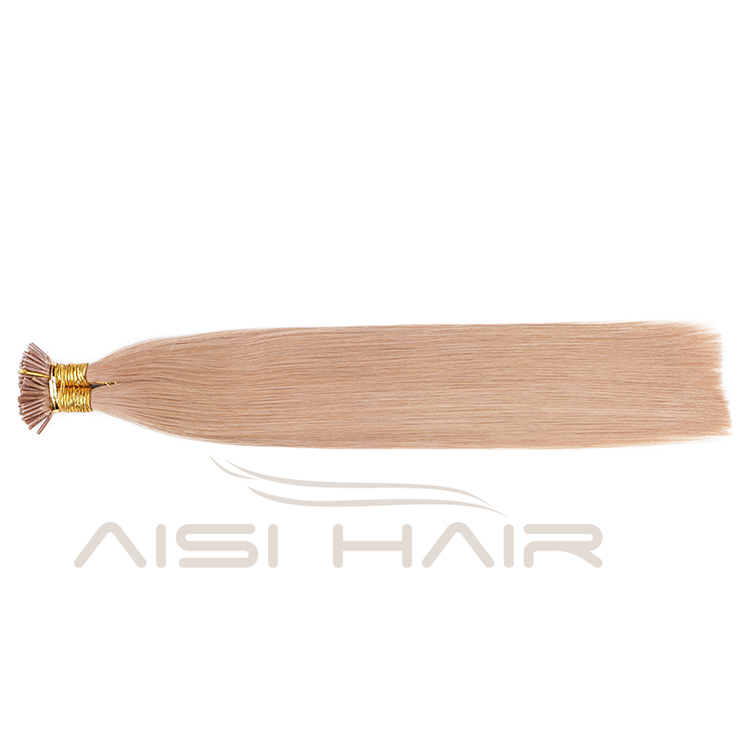 Aisi Hair 10A Unprocessed Color 12# Human Hair Pre Bonded Keratin Double Drawn I Tip Human Hair Extension For Women