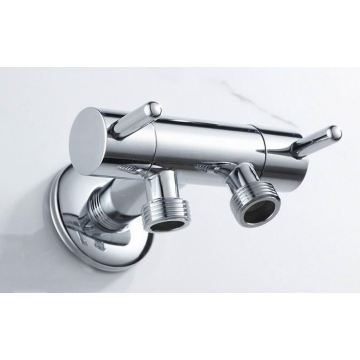 SS304 single inlet double outlet double control bidet valve Bathroom Accessories toilet three way Angle Valve