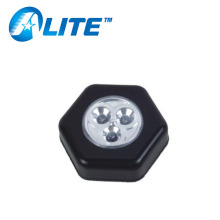 3 led cabinet push light mini push button led light