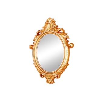 Miroir de vanité à cadre Woodern en cuivre antique