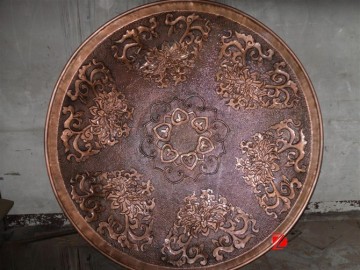 bronze flower wall relief sculpture