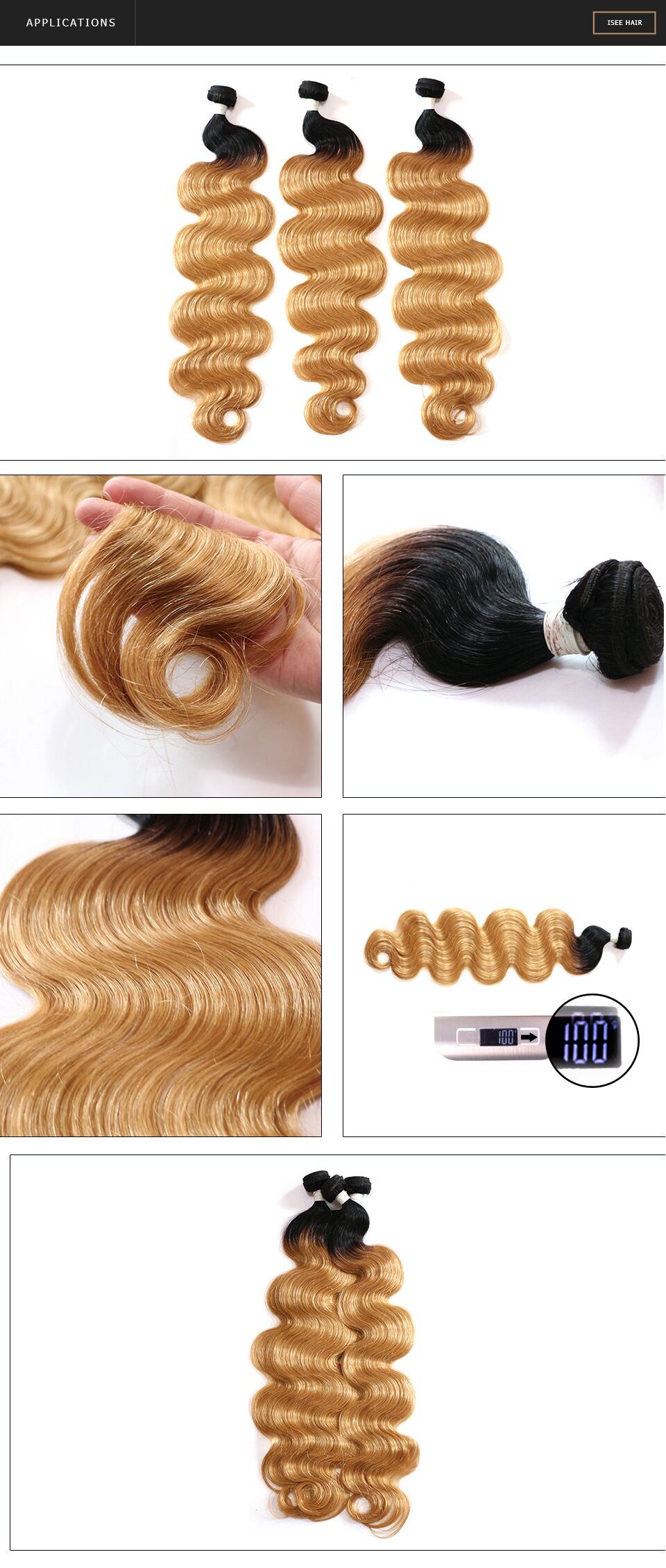 10A Grade Raw Virgin Brazilian Two Tone Hair Bundles