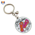 Custom metal round enamel keyring with bell