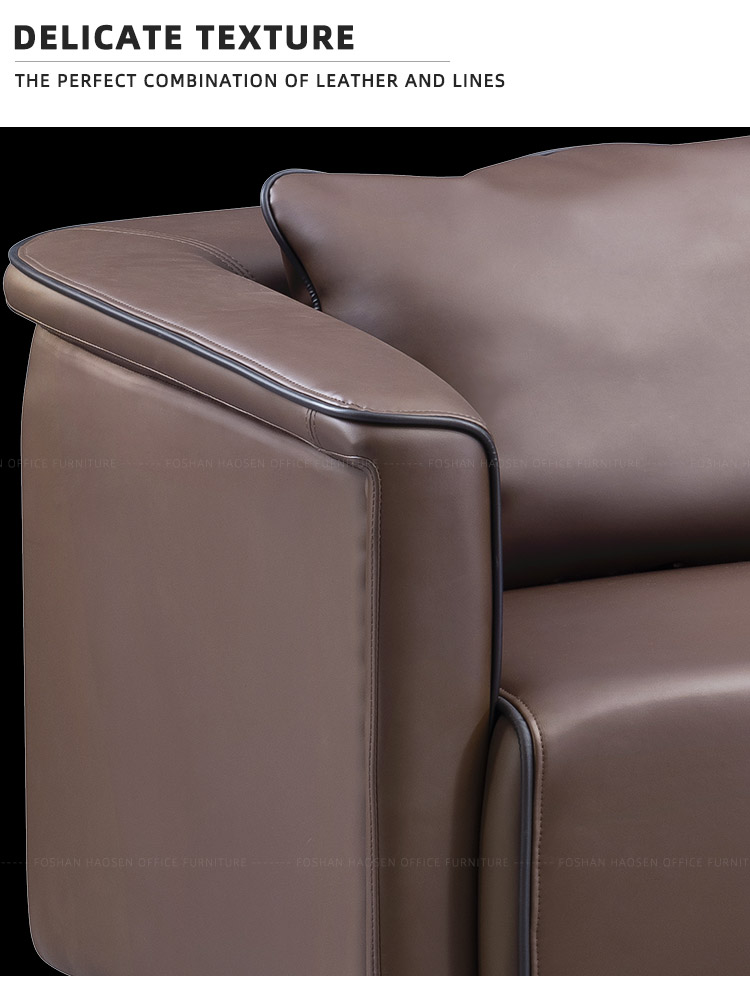 classical office Home furniture Genuine Leather sofa 1+1+3 seater sectional Sofas supplier