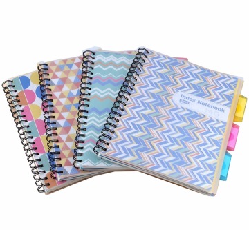 PVC PP Cover Spiral Notebook with Colored Index Tab Divider