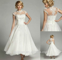 elegant white lace high neck Halter sleeveless wedding apparel