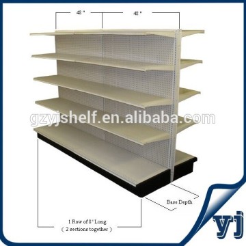 Gondola supermarket shelves/double side free standing shelves/island shelving systems