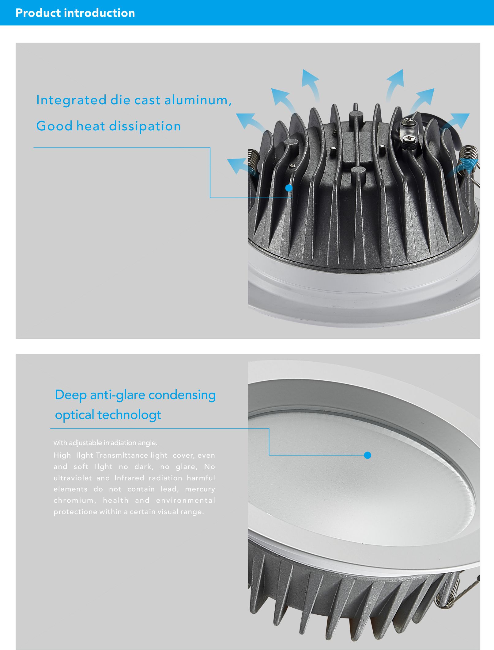 7W Die-cast Aluminum Recessed Downlight