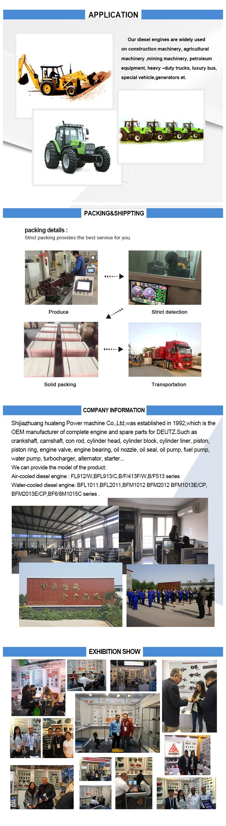 BF6M1013 Deutz Diesel Engine For 1013 Hot Sale construction work machine