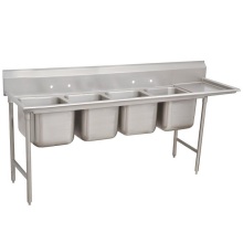 Freestanding 4 Compartment SInk With One Draninboard