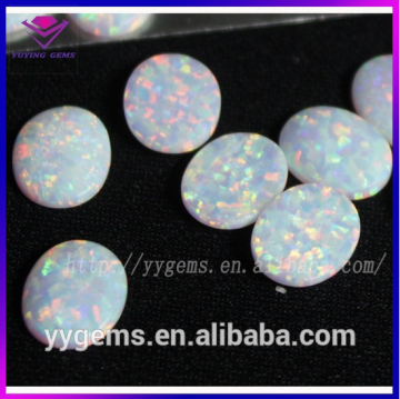 Opal Cabochon Jewelry White Synthetic Oval Opal Stone