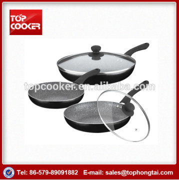 3 pcs marble coating fry pans set