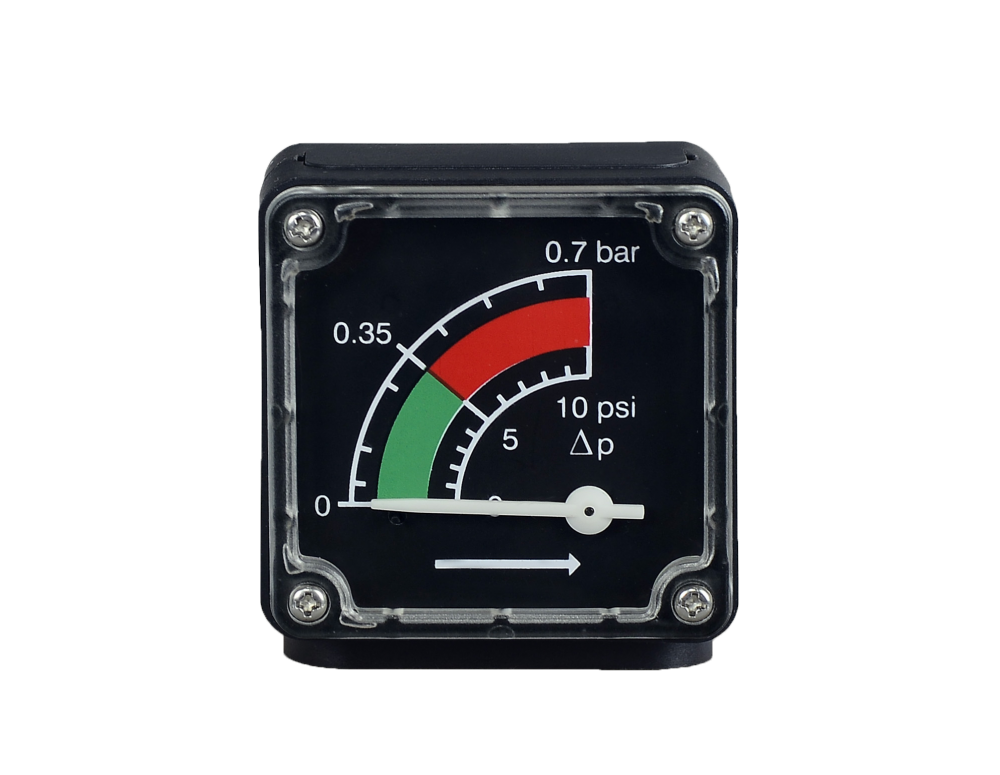 Manómetro de presión diferencial para filtros de aire comprimido