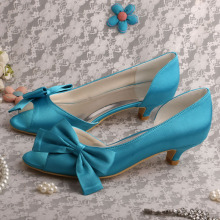 Aqua Blue Low Heel Shoes for Wedding