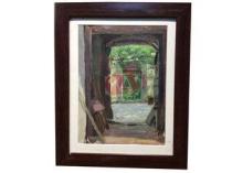 Customized Framed old courtyard handmade oil paintings imag