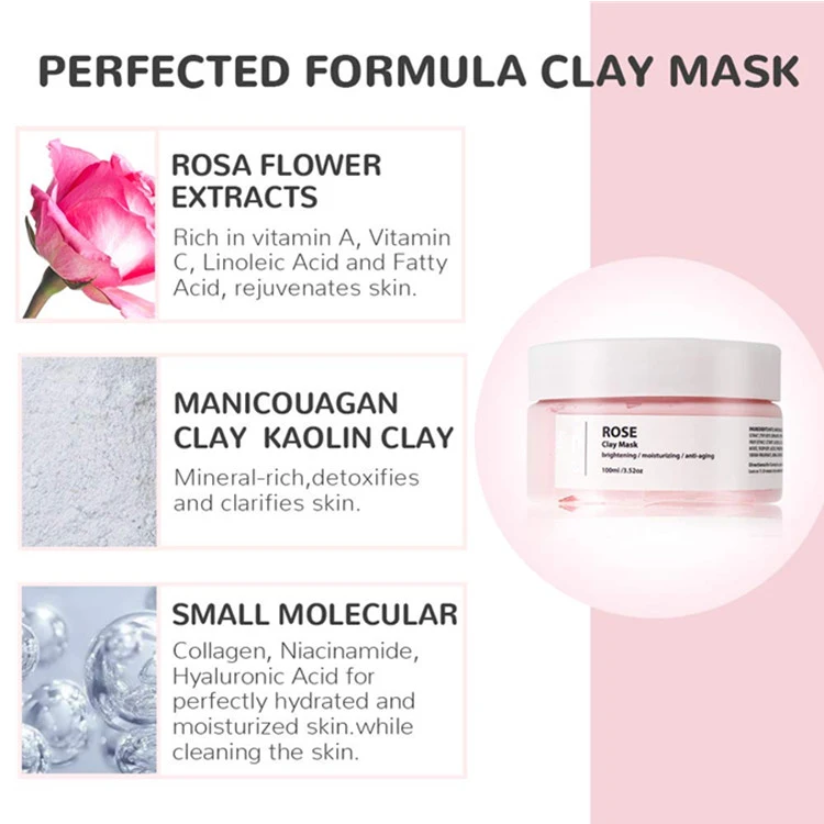 High Quality Moisturizing & Anti Aging Rose Clay Facial Mask