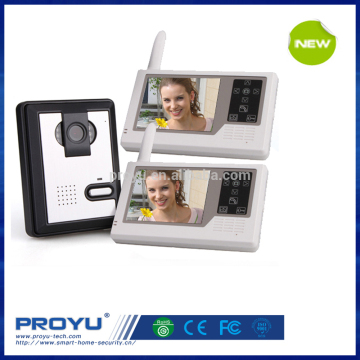 waterproof 3.5 inch Wireless video door phone with one camera to two monitors