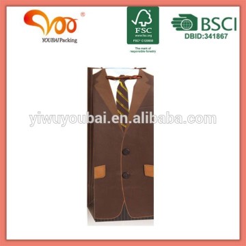 wholesale paper wine bag/wine gift bag/wine bottle bag