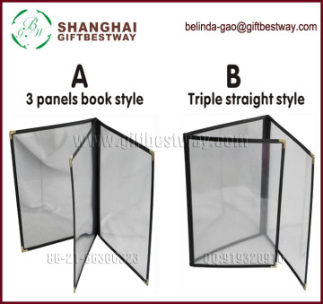 Three panels with 6 views types of plastic folders types of plastic folders