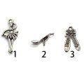Wholesale Alloy Dancer Shoes Ornament 3D Metallic Dancing Girl for DIY Jewelry Necklace Making Keychain Embellishment